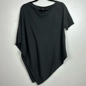 Theory Cashmere Blend Asymmetrical Hem Short Sleeve Sweater Size M